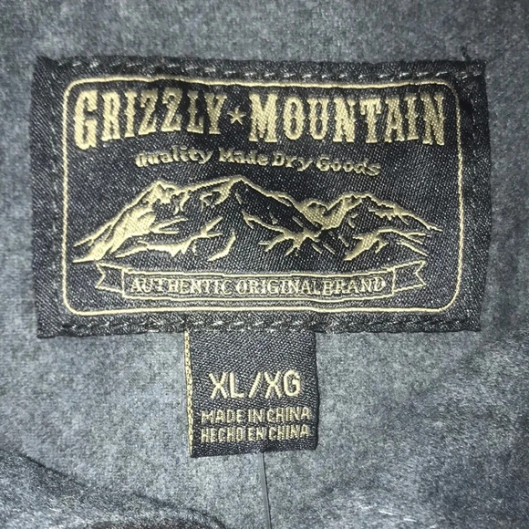 GRIZZLY MOUNTAIN 100% cotton long sleeve button up shacket dark gray NEW size XL - Picture 7 of 11